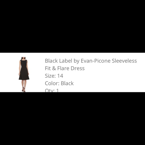 Black Label by Evan-Picone Sleeveless Fit & Flare Dress- Size 14 - Picture 2 of 10